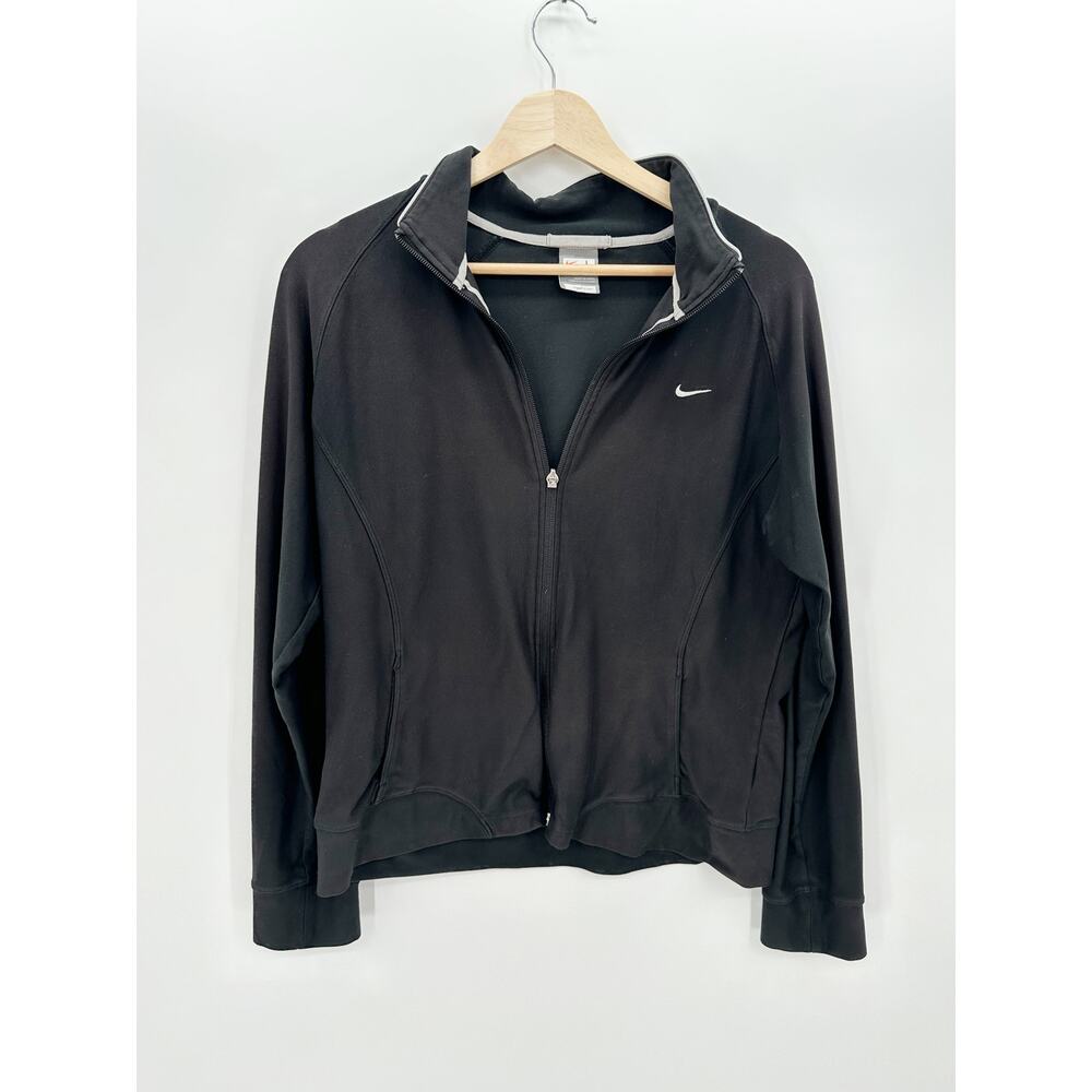Nike Fit Dry Black Full Zip Training Practice Jacket Womens Large HP8